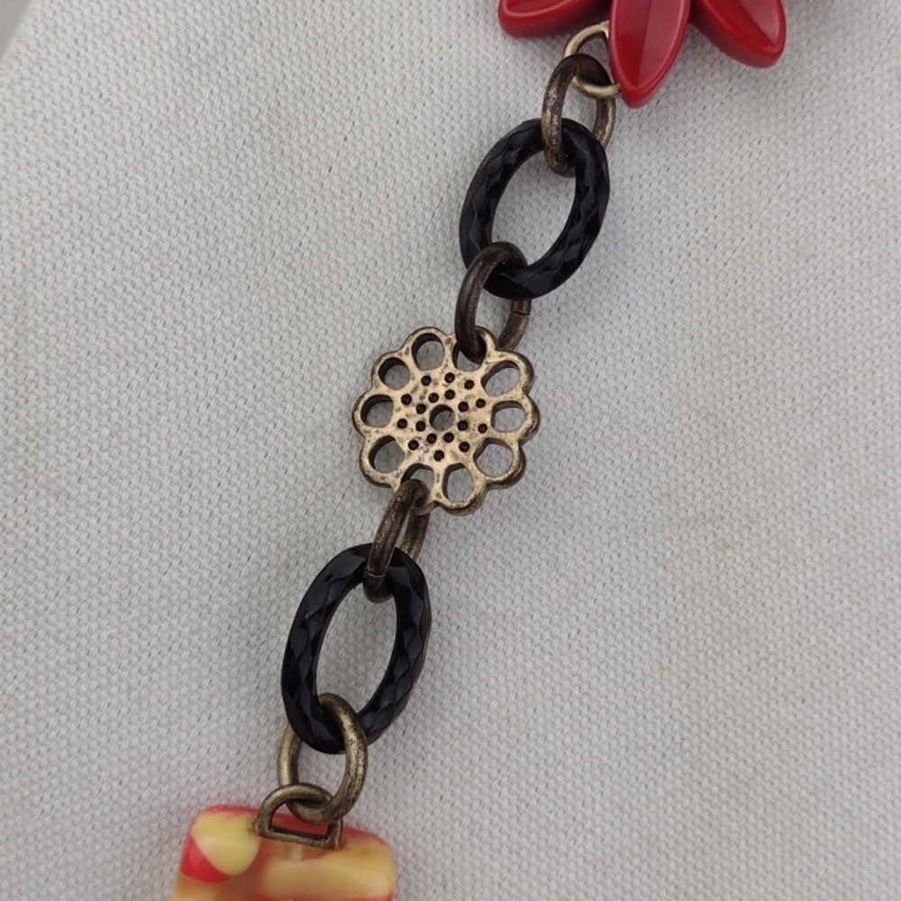 Lucky Brand Colorful Chunky Multi-Pendant Very Cool Chunky Chain & Turquoise - Picture 7 of 12